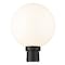 Z-Lite Laurent Outdoor Post Mount Fixture, 1-Light, 12 In.W x 15.75 In.H, Black/Opal 597PHB-BK - alternate 2